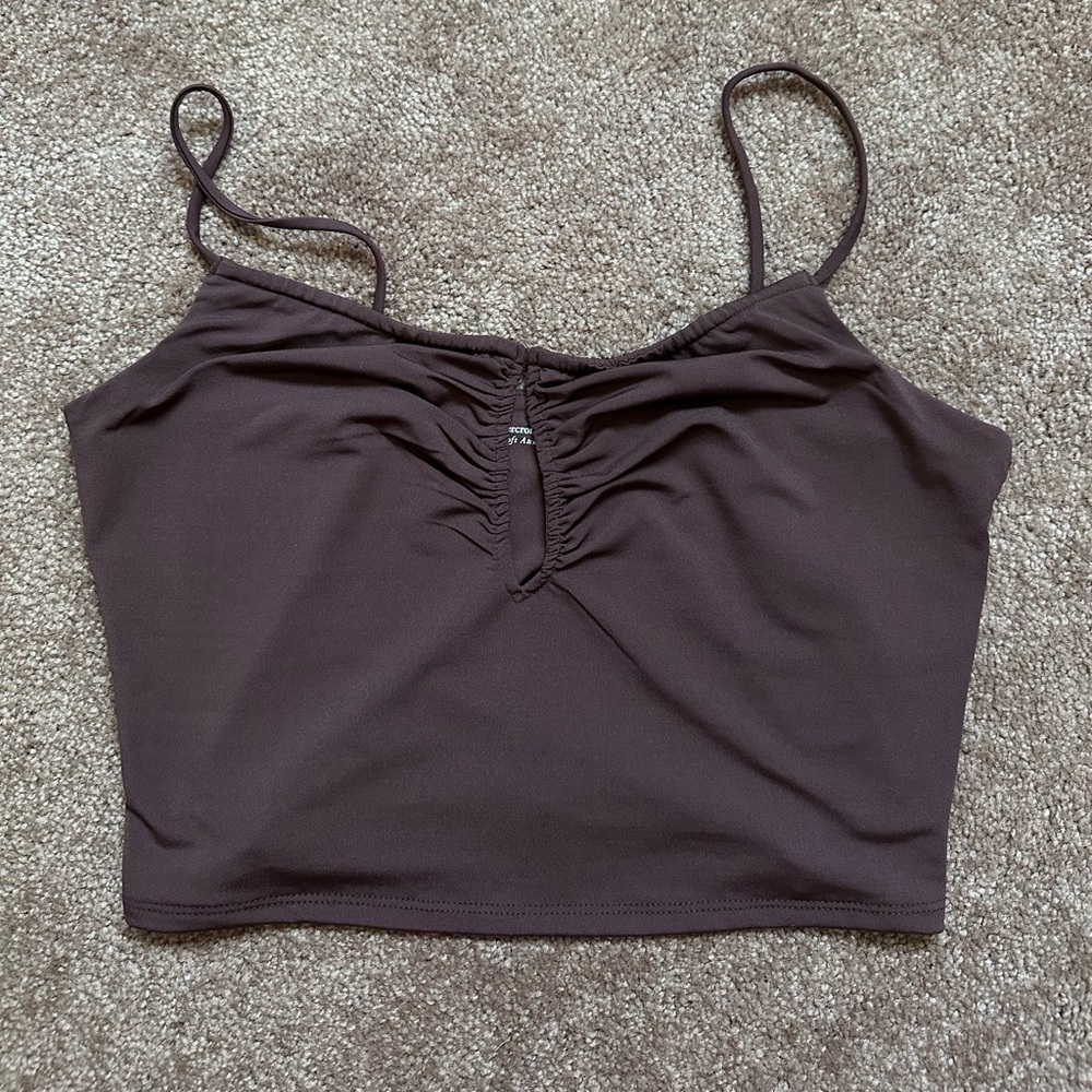 Abercrombie & Fitch brown keyhole cami